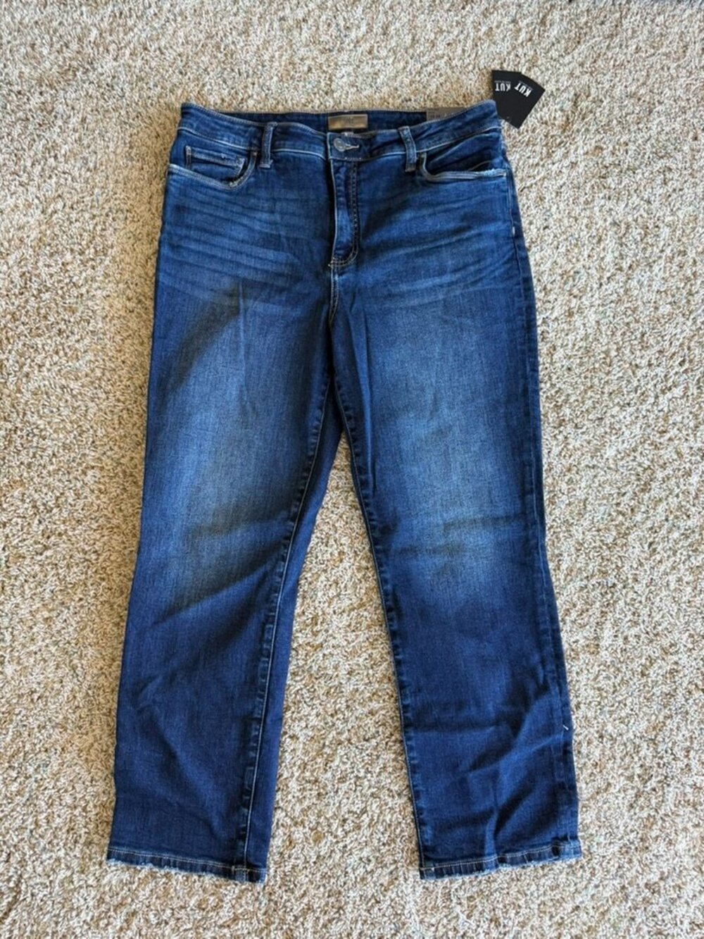 NWT Kut Reese High Rise Ankle Straight Leg Fab AB Jeans Enchantment Wash Sz 14 - Picture 3 of 12